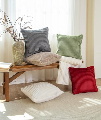 Ribbed cushion cover with - cover,