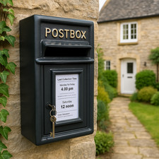 Post Box Black Wall Mount