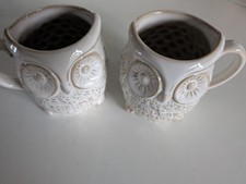Pair Of Ceramic Owl Mugs