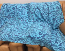 Vtg Floral Blanket Throw Blue Fleecy Retro Picnic Travel Camper Van  160x120 (30