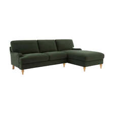 Dusk Hampshire Right Hand Chaise End 3-Seat Corner Sofa in Dark Olive RRP £899