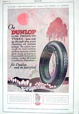 Antique Old Print 1925 Dunlop