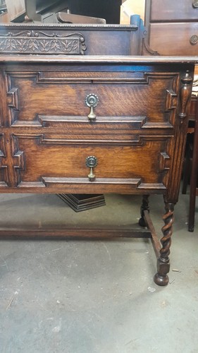 Antique solid carved oak chest - antique,