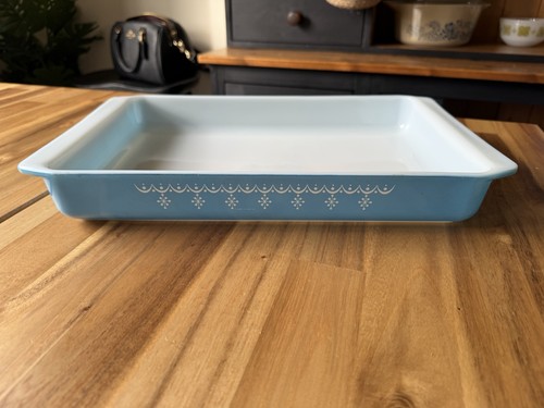 Vintage pyrex blue snowflake - vintage,