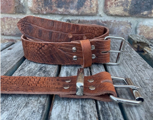 Cognac crocodile look - cognac, buffalo