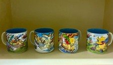 Disney Vintage Christmas Windy 2001 Winnie The Pooh Rare Mugs Bundle Set 4 Lot