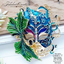 Large Luxury Venetian Mask Brooch Vintage Art Deco Look Statement Broach Gift