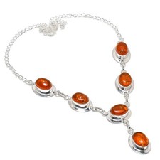 Baltic Amber Gemstone Handmade 925 Sterling Silver Jewelry Necklace Sz 18"