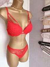 Used PRIMARK womens push up 34C maximise assets bra lace red uk