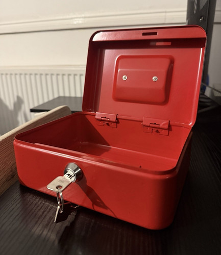 Small red portable metal - metal, money