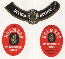 Bulmers Cider - 3 x old bottle labels - see scan