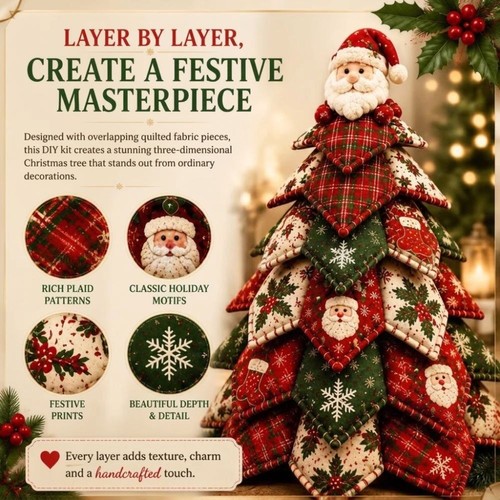 Diy quilted christmas tree - quilted, kit