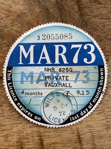 Vintage old tax - disc, march