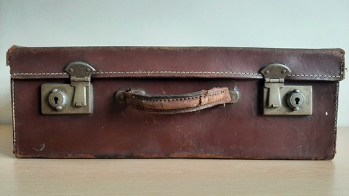 Vintage leather suitcase - vintage,