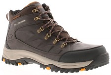 Skechers Mens Walking Boots Relaxed Fit Water Repellent Relment Lace Up brown UK
