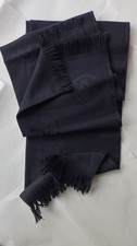 Giorgio Armani wool scarf - black with logos (new old stock, no tags)