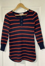 Boutique By Jaeger Red Blue Striped Jumper Pullover 100% Wool XS Extra Small