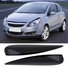 Eyebrows for VAUXHALL OPEL CORSA D Facelift Headlight Eyelids Lids ABS Plastic