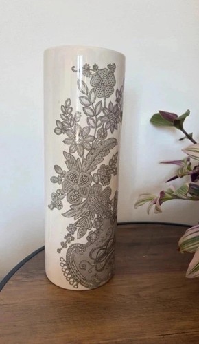 Tall white ceramic vase with - tall,