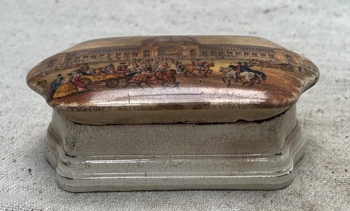 19thc prattware pot - pot, lid
