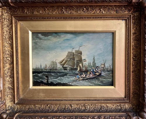Antique oil painting british - painting,