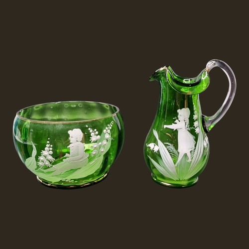 Mary gregory milk jug and - gregory,