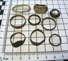 Lot of 8 Medieval rings 12th - 16th century plus later 7.5g silver? ring 9 total