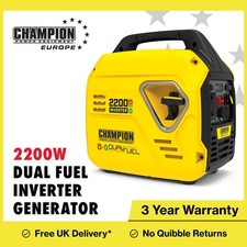 Champion 2200 Watt "Mighty Atom" Dual Fuel Inverter Generator, Lightweight, 80cc