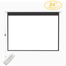 Portable Electric Projection Screen 84" Motorised Pull Down Projector Cinema HD