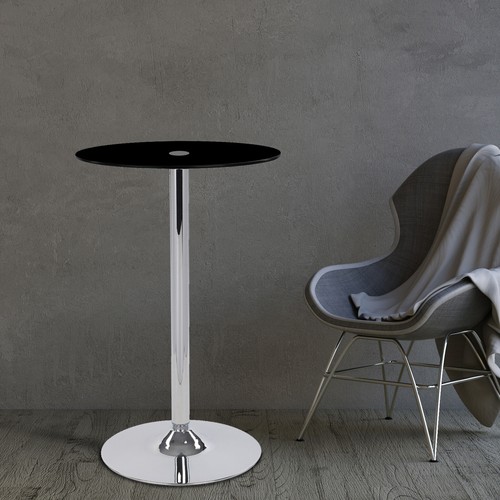Tall round black glass - tall,