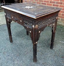 Antique Moorish Syrian hand carved 19th century writing table desk Liberty style