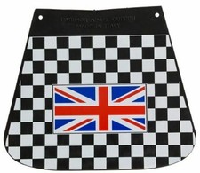 Vespa Lambretta Rear mud flap -CLASSIC- Black/White Check with Union Jack Mudfla