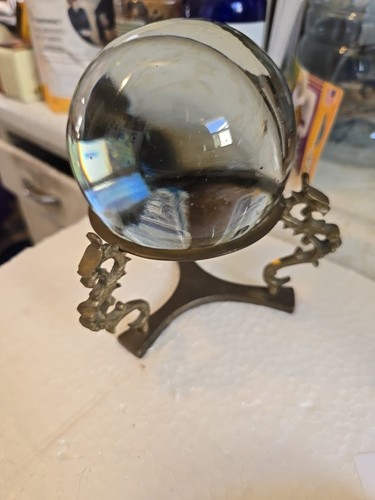 Vintage crystal glass ball - crystal,