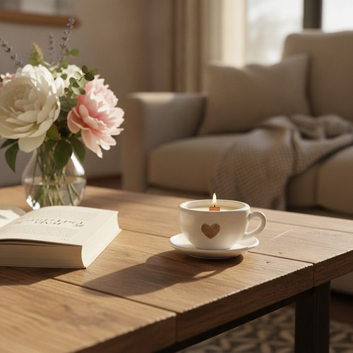 Scented candle ceramic cup and - scented,