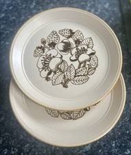 Vintage Kiln Craft 10" Strawberry Bramble Dinner Plates - set of 4 plates