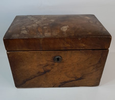 Antique Walnut Veneered Tea Caddy Box.