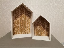 White Wooden Hut Shelves