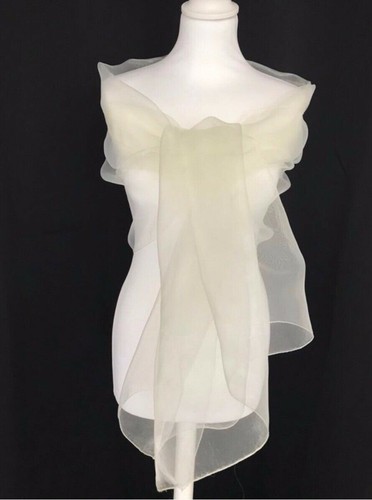 Ivory organza shawl wedding - ivory, organza,