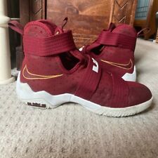 Nike LeBron Hi-top Soldier 10 Team Red Basketball Trainers Size UK 5.5