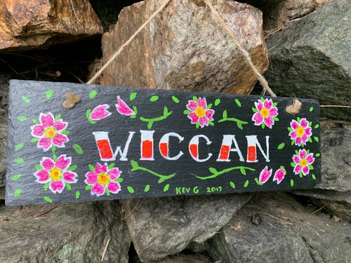 Hand painted welcome - hand, slate