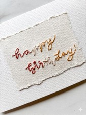 Hand Embroidered Birthday Card