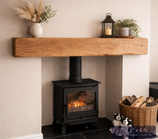 Solid oak beam fireplace - solid,