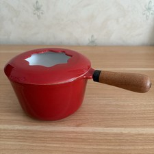 Vintage Cast Iron Red Fondue