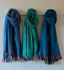 Pack Of 3  wool shawl ethical large soft warm scarf long ethical Stripey Autumn