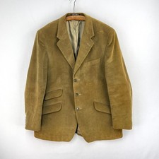 John Brocklehurst Corduroy Sports Jacket Mens 42L Olive Brown Hacking Blazer