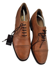 Mens Samuel Windsor Handmade Oxford Shoes Size 10 Brown