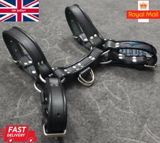 MENS LEATHER ADJUSTABLE CHEST STRAP HALF HARNESS CLUB-WEAR COSTUME COLOUR OPTION
