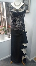 Claudine Elbaz Black Beaded 2 Piece Evening OutFit 10 VGC Victorian Cosplay 