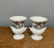 2x Wedgwood Kutani Crane Gold