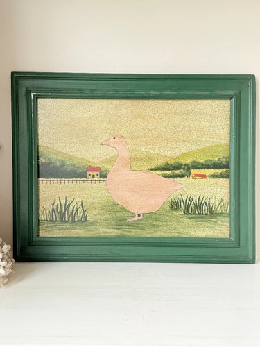 Naive folk art goose - art,